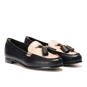 Michael Kors Black And Cream Tassels Detailed Loafers